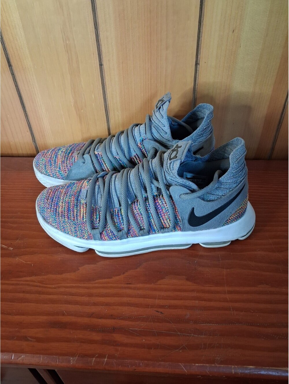 Nike KD 10 Men's Size 10.5 Multicolor Gray Basketball Sneaker Athletic Shoe
